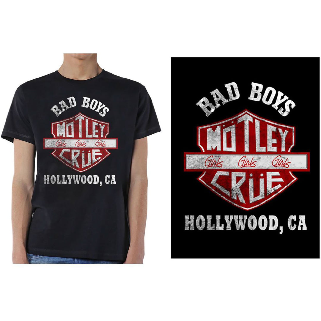 Rock Off - Motley Crue 'Bad Boys Shield' Unisex T-Shirt