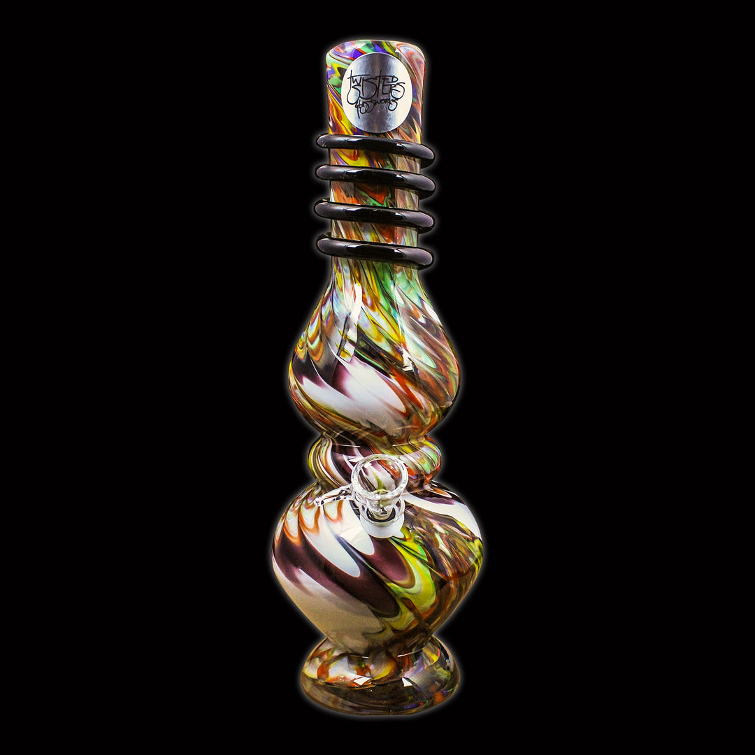13" Vase w/Wrap Glass Water Pipe MT21