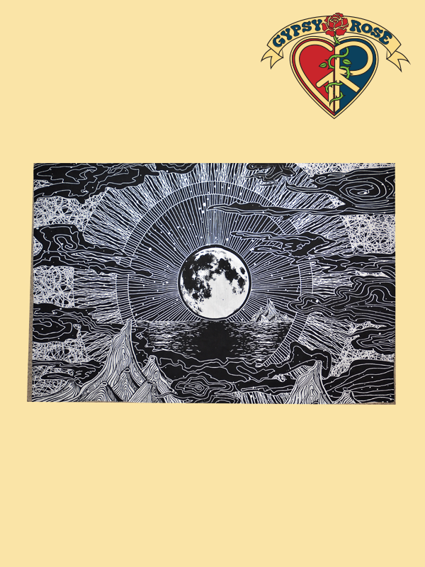 Tapestry - Moon With Mountains