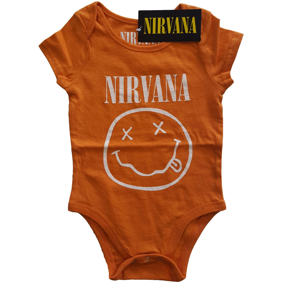 NIRVANA KIDS BABY GROW: WHITE SMILEY