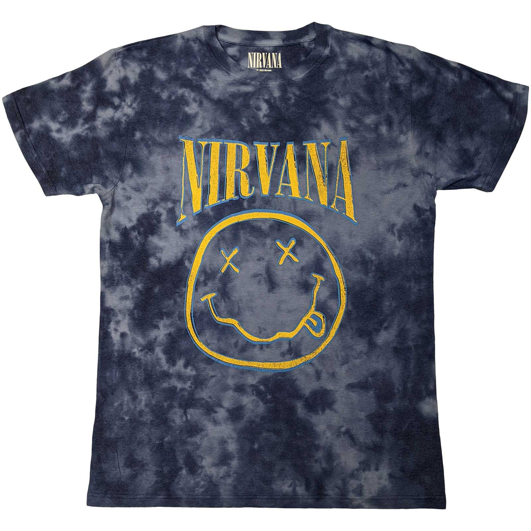 Nirvana Smiley Blue Stroke Wash T-Shirt