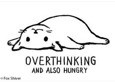 Overthinking and Also Hungry - Funny Magnet