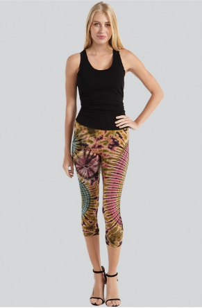 Kathmandu Imports - Mustard Tie Dye Capri Leggings