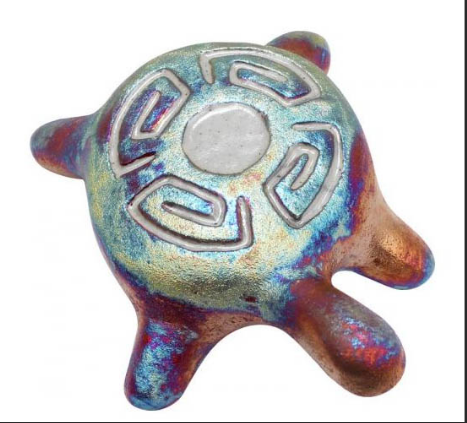 Raku Potteryworks - Raku Crackle Turtle 3"