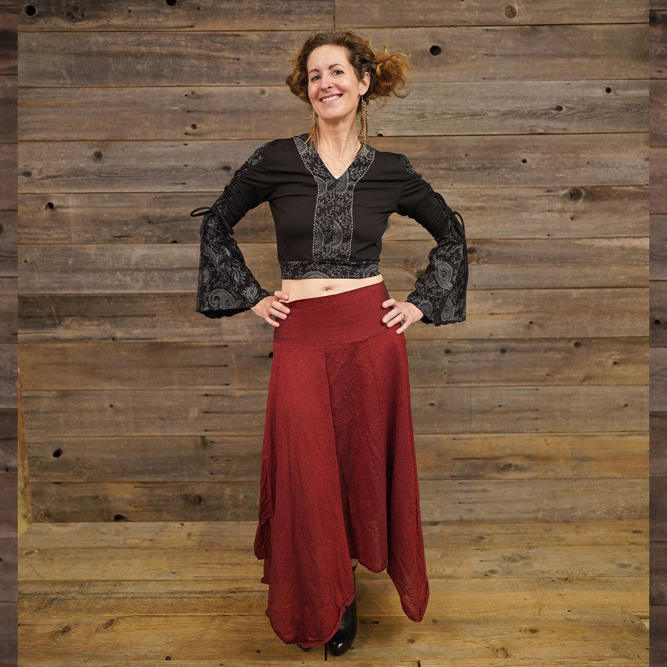 Go Your Own Way Woven Cotton Skirt