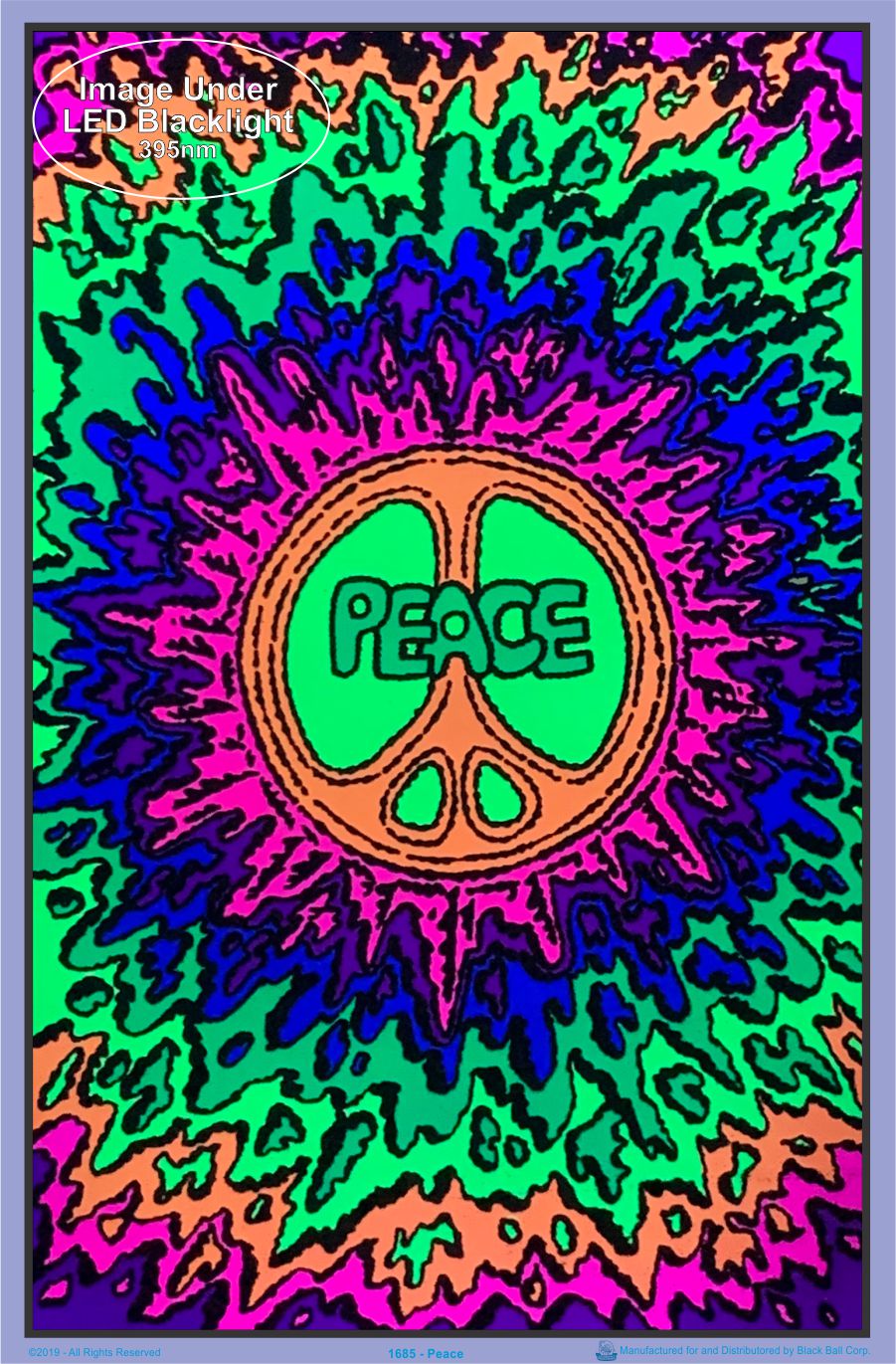 Psychedelic Peace Black Light Poster- BL1 B5