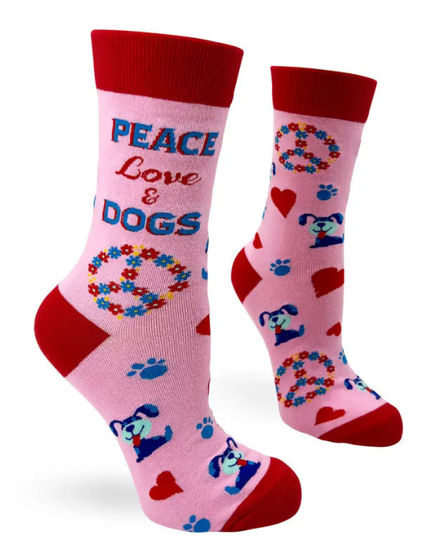 Peace Love and Dogs Women's Crew Socks