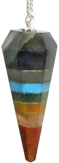 Seven Chakra Layered Gemstone Pendulum