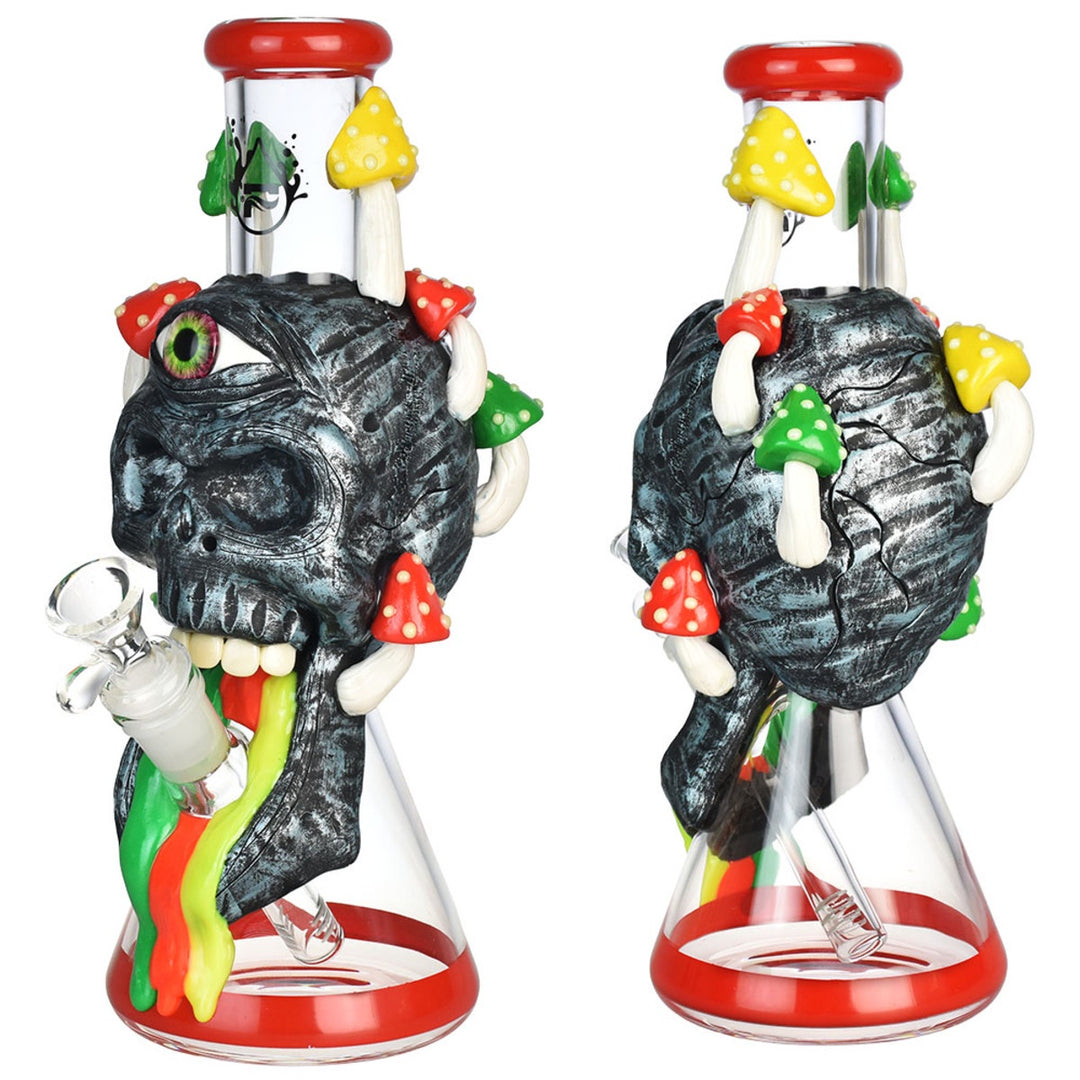 10.25" Pulsar Rainbow Puking Skull Beaker Water Pipe