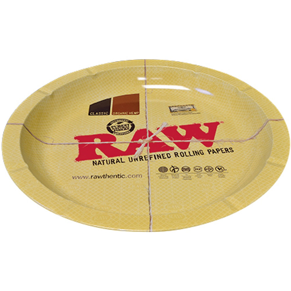 Raw Round Metal Rolling Tray