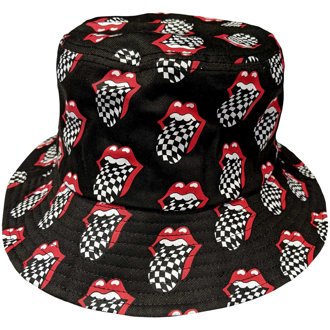 THE ROLLING STONES UNISEX BUCKET HAT: CHECKER TONGUE PATTERN