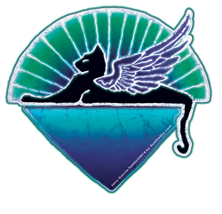 Dye the Sky - Winged Cat Down Under the Stars 5.75" Sticker
