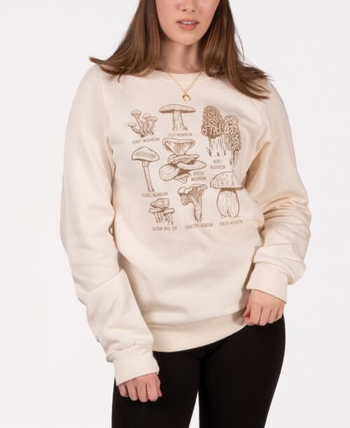 Mushroom Botanical Organic Crew Sweatshirt - Unisex