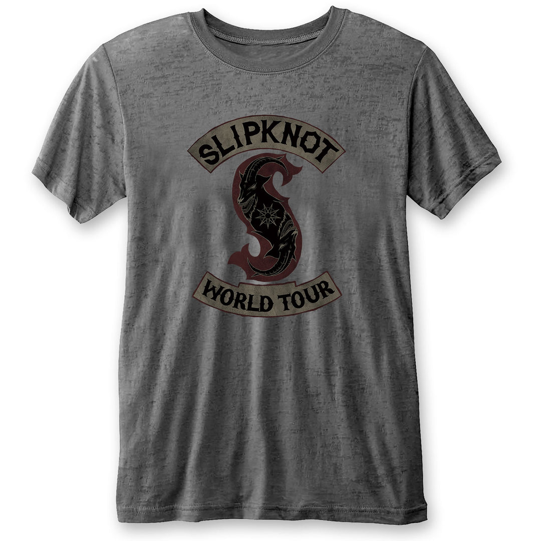 SLIPKNOT UNISEX T-SHIRT: WORLD TOUR (BURNOUT)