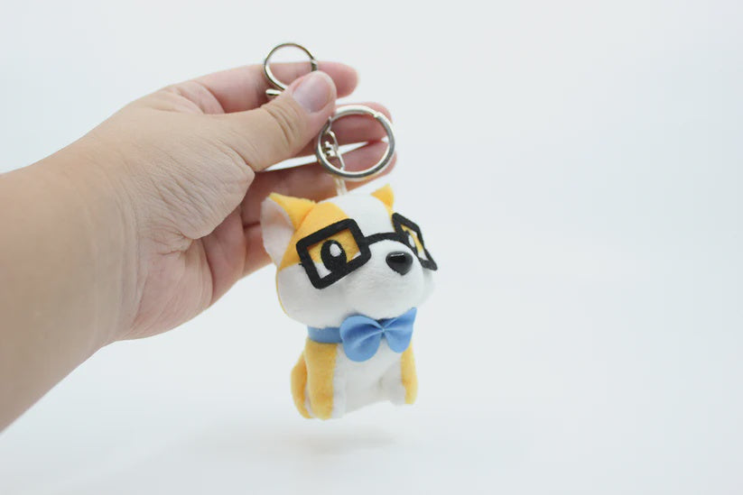 Dabs the Dapper Corgi Plush Keychain - Cute and Quirky