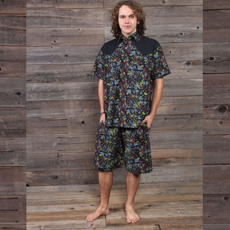 Jayli Imports - Wonderland Outfit w/Retro Mushroom Print on Black