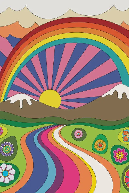 Hippie Sunrise Metal Sign