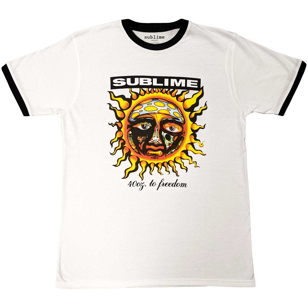 SUBLIME UNISEX RINGER T-SHIRT: 40OZ. TO FREEDOM