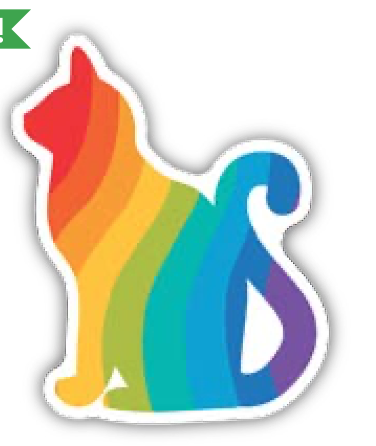 Rainbow Stripe Cat Sticker - SN