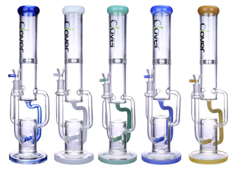 16.5" Clover Glass Water Pipe 10698