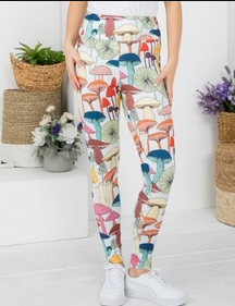 All Over Mushroom Print Leggings
