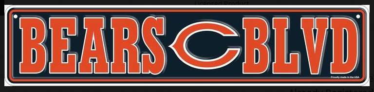 Chicago Bears Blvd Street Sign