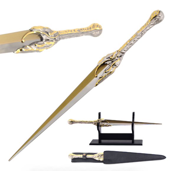 Witch Queen Elven Dagger with Sheath and Display Stand