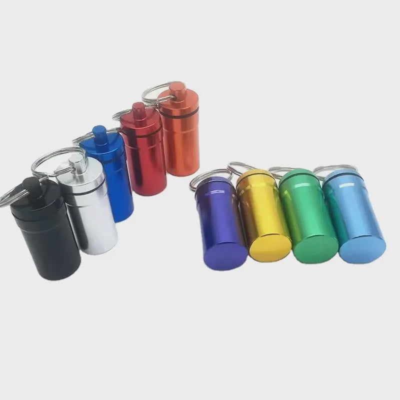 Waterproof Aluminum Pill Keychain- Assorted Colors