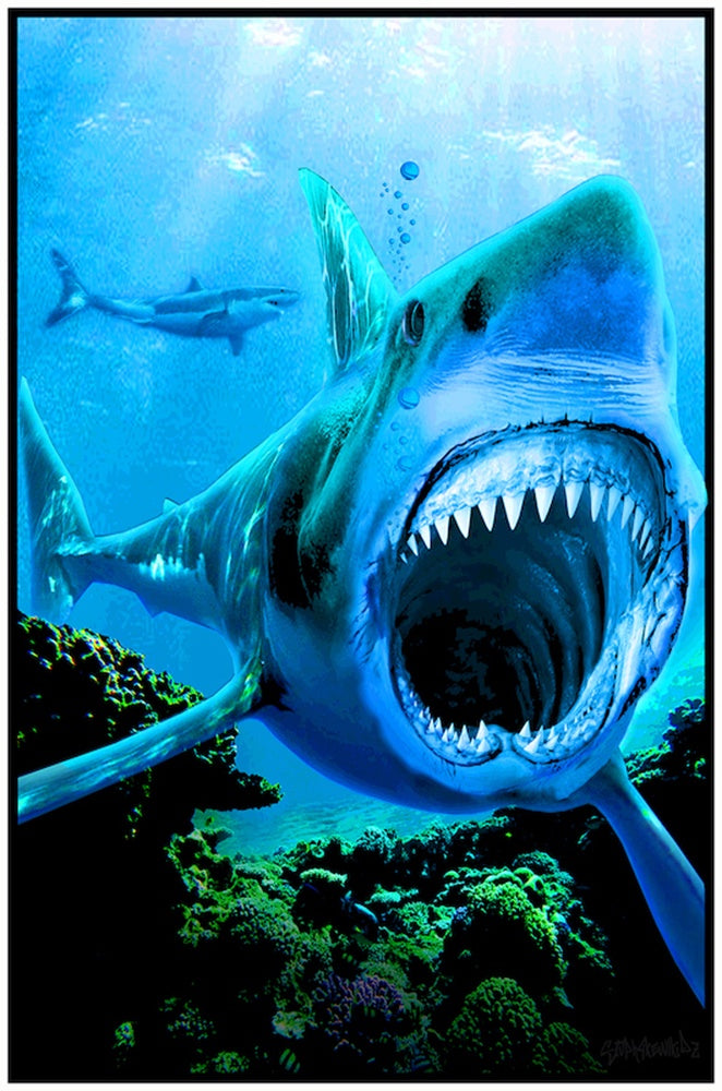 Shark Attack Blacklight Poster- BL1B9