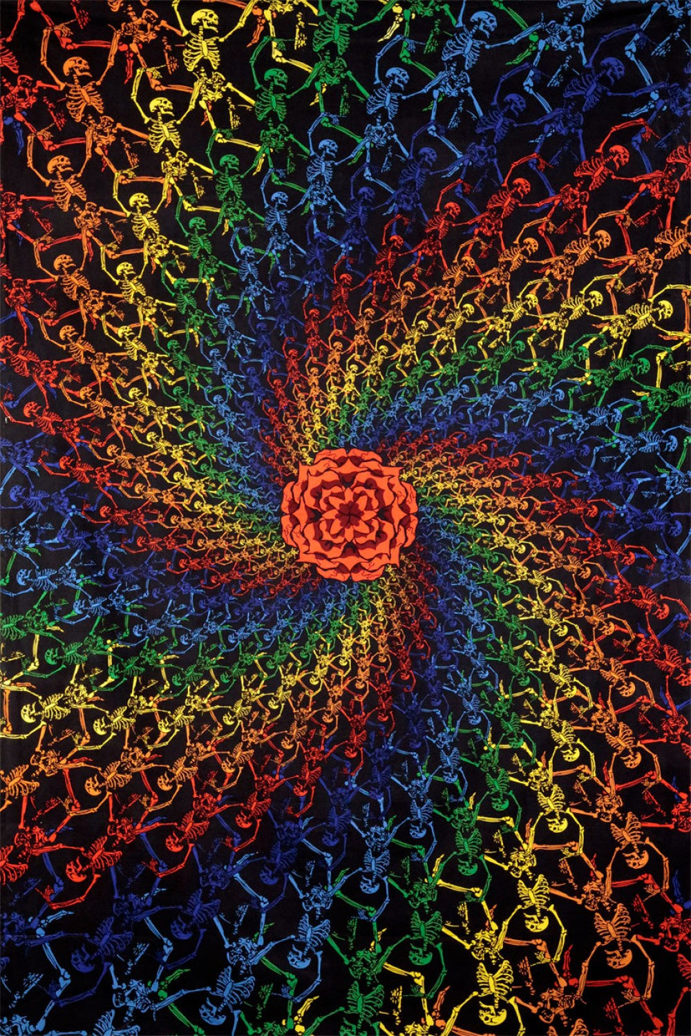 3D Spiral Skeletons Tapestry 60x90