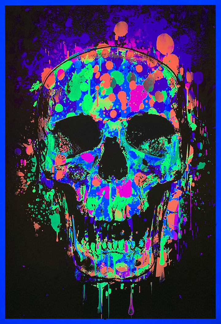 Splatter Skull Blacklight Poster- BL1-C5
