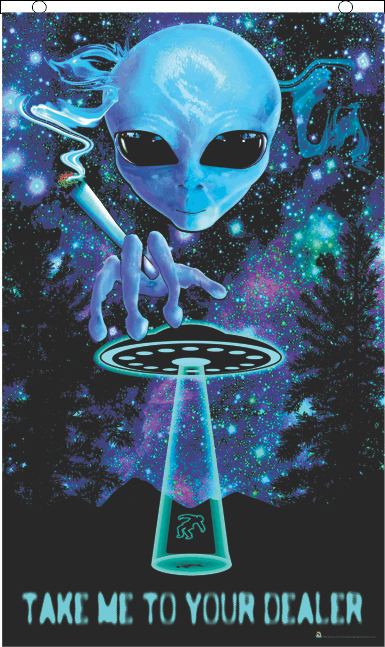Take Me To Your Dealer Black Light Fly Flag