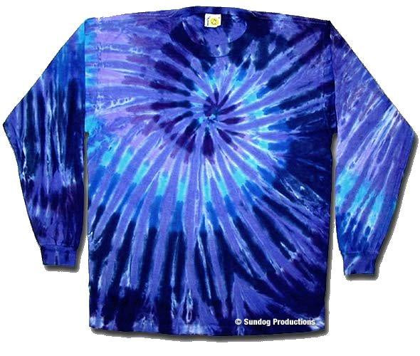 HappyLife - Blue Spiral L-Sleeve Tie Dye Shirt