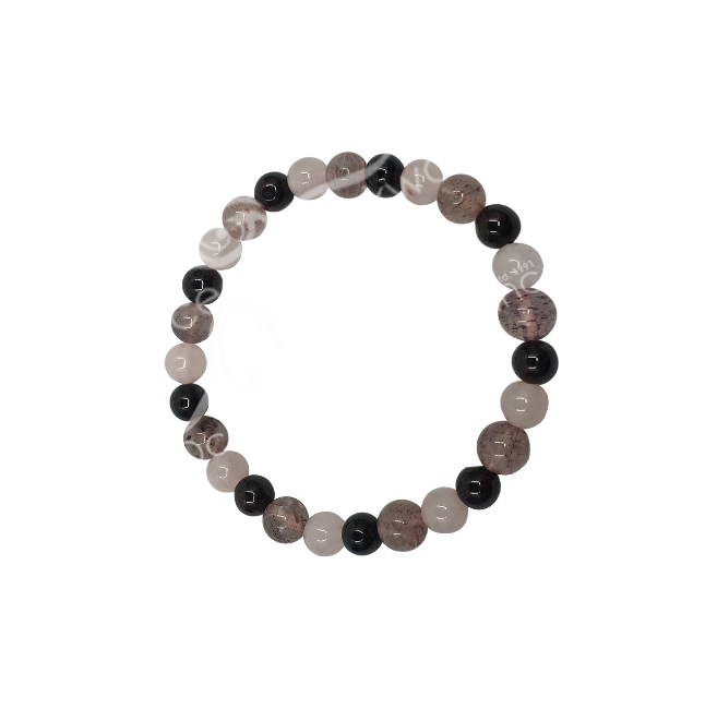 Oceanic - Garnet Rose & Strawberry Quartz Beaded Bracelet