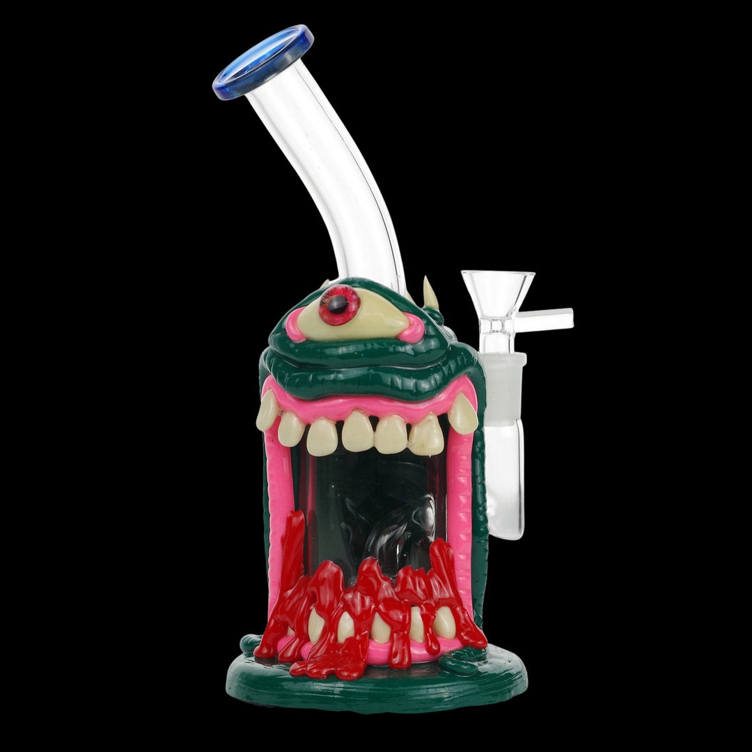 8" Glass Water Pipe Clay monster Design WP-KQ174