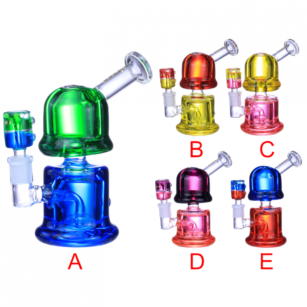 6.5" Clover Glass Dual Hues Glycerin DingDong Elegance Water Pipe
