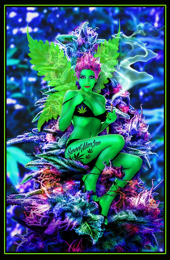 Weed Fairy Blacklight Poster