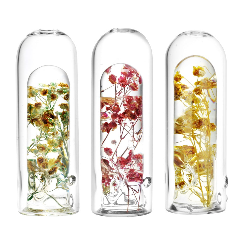Wildflower Power Terrarium Style Glass Hand Pipe | 5.25"