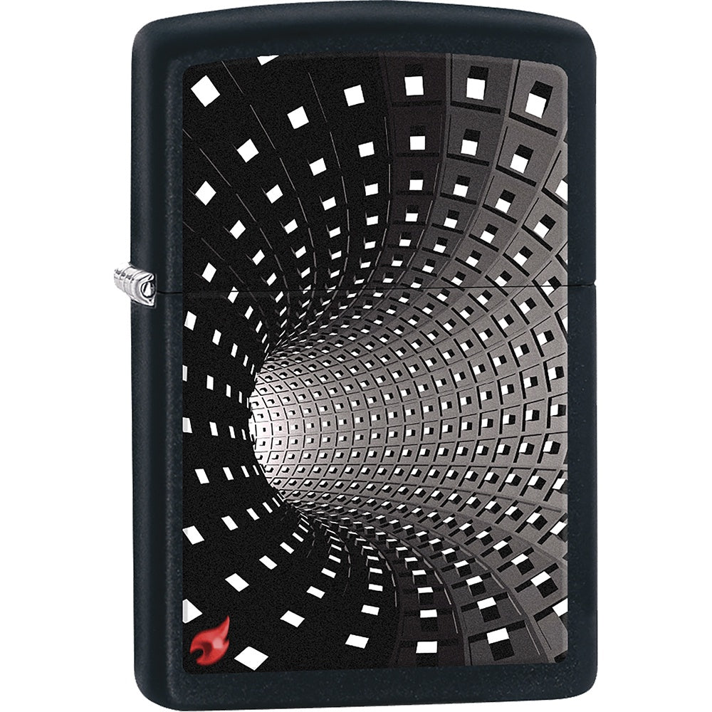 Black 3D Tunnel Design Zippo Lighter - Z415
