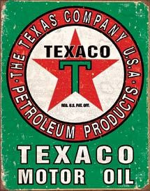Texaco Oil Weathered Tin Sign
