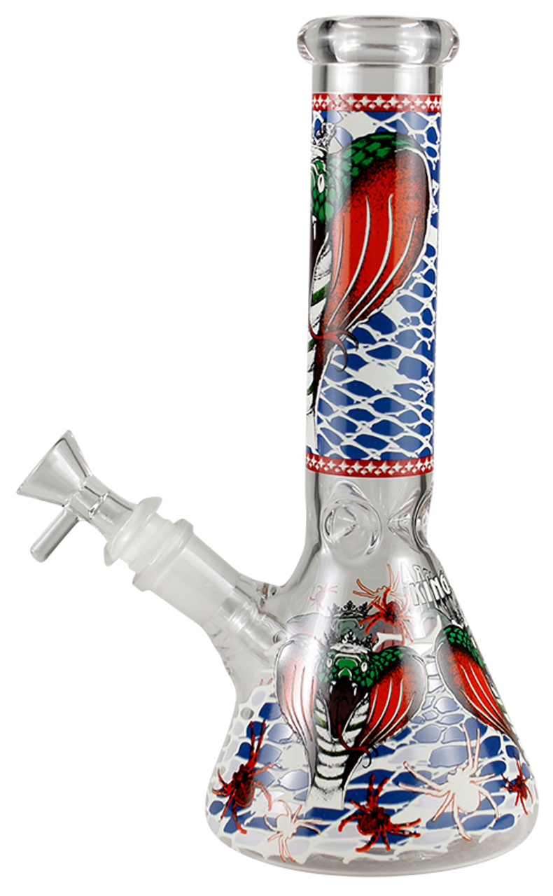 10" Beaker Bottom King Cobra Glass Water Pipe
