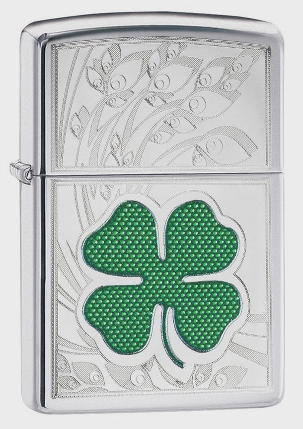 Zippo Luck Etched Clover Lighter