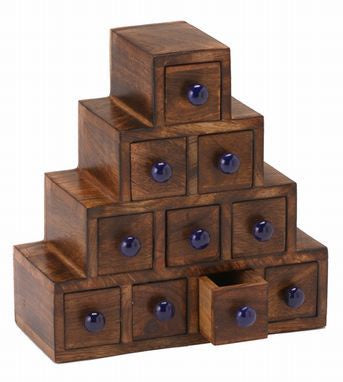 Ten Drawer Wood Chest w/Ceramic Knobs