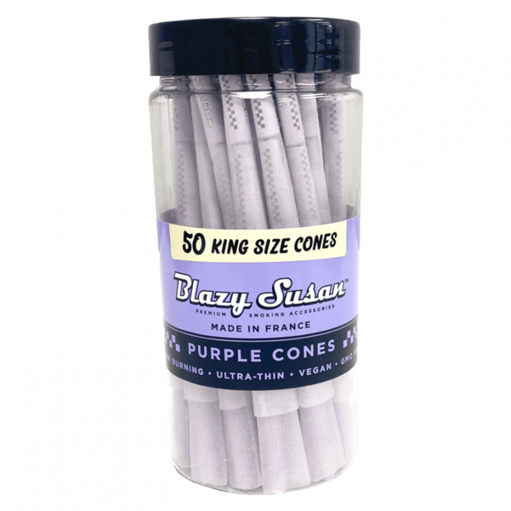 Blazy Susan Purple King Size Cones - 50ct Jar