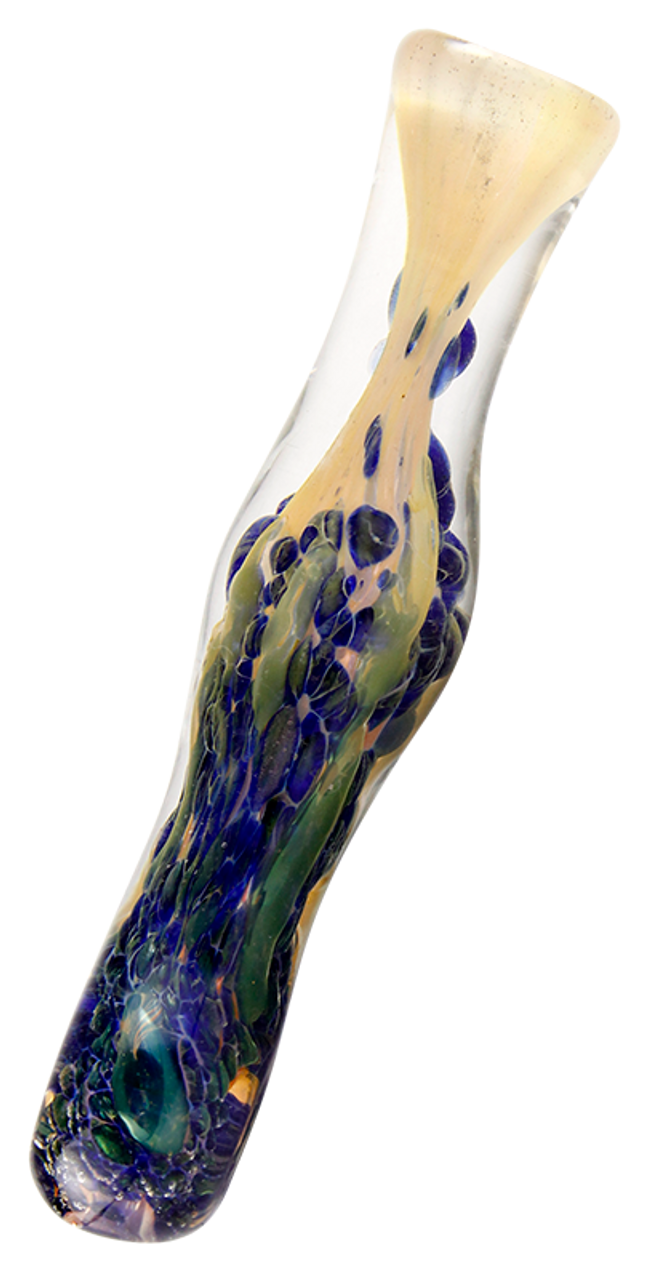 3" Pink Fumed w/Cobalt Swirl Glass Chillum