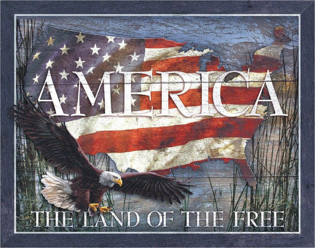 America the Land of the Free - Tin Sign