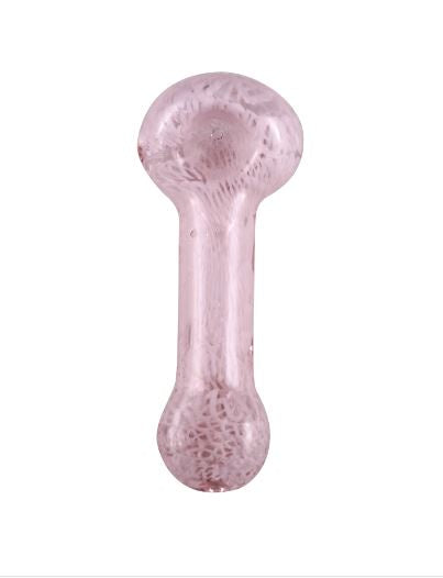 Skeye 4" Pink w/Innerwork & Flat Mouthpiece Glass Spoon