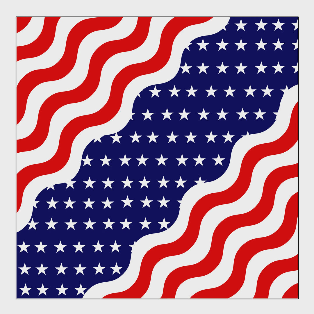 American Flag Wavy Bandana