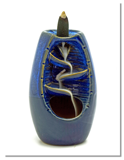 Full Blue Ceramic Back Flow Incense Burner