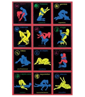 Zodiac Positions Black Light Poster- BL1 A15